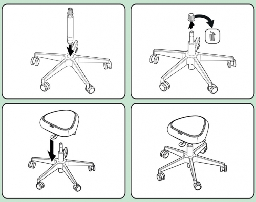 Scaun ergonomic Leitz Ergo pozitie sezut/in picioare cu roti